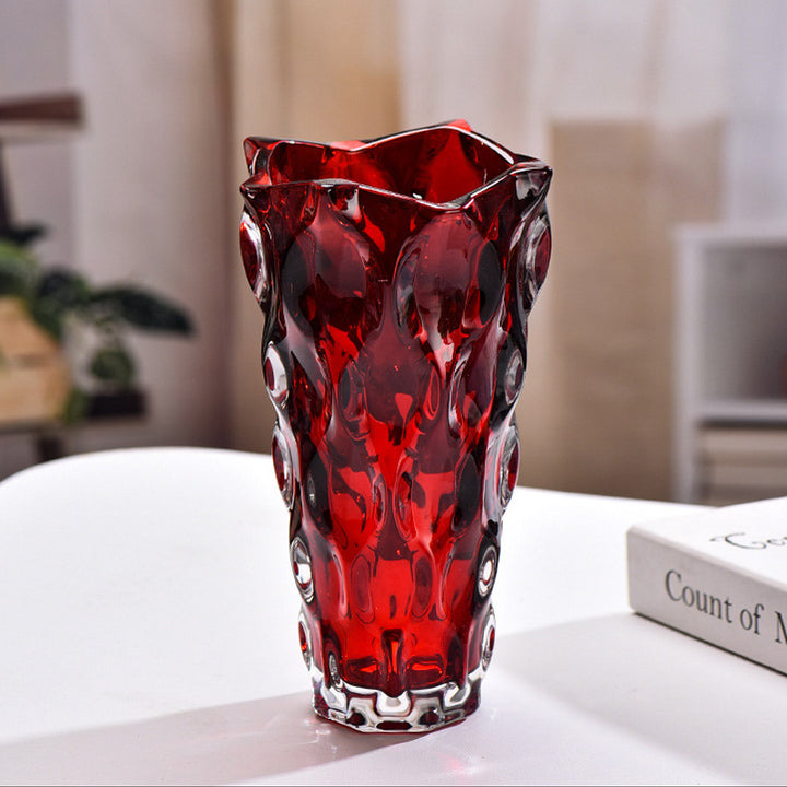 Creative wavy-pattern crystal vase