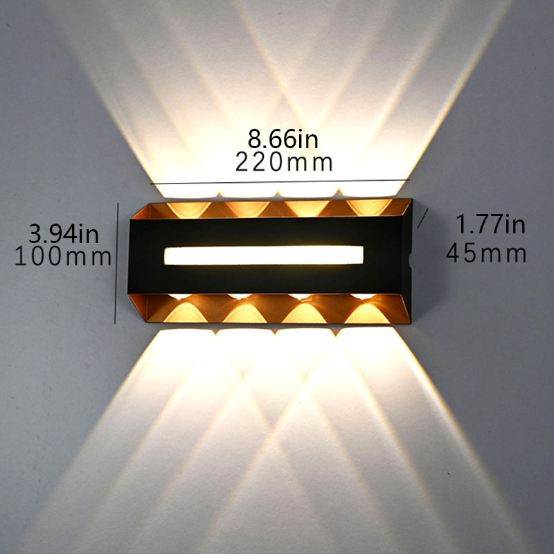Waterproof dual-head outdoor wall light with plastic housing