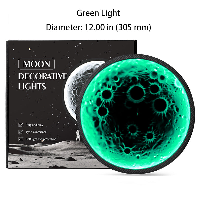 3D Relief Moon-Themed Car Window Decorative Light