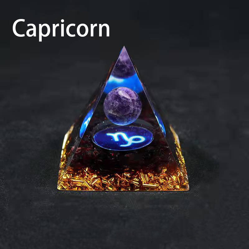 12 Zodiac Sign Resin Crystal Pyramid – Gift for Kids