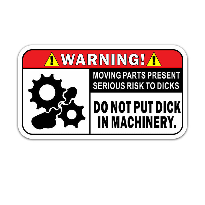 Humorous warning stickers