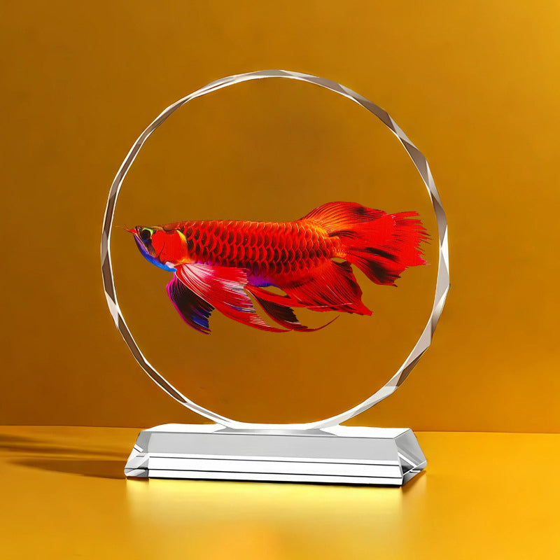 High-End Crystal Fish Desktop Ornament