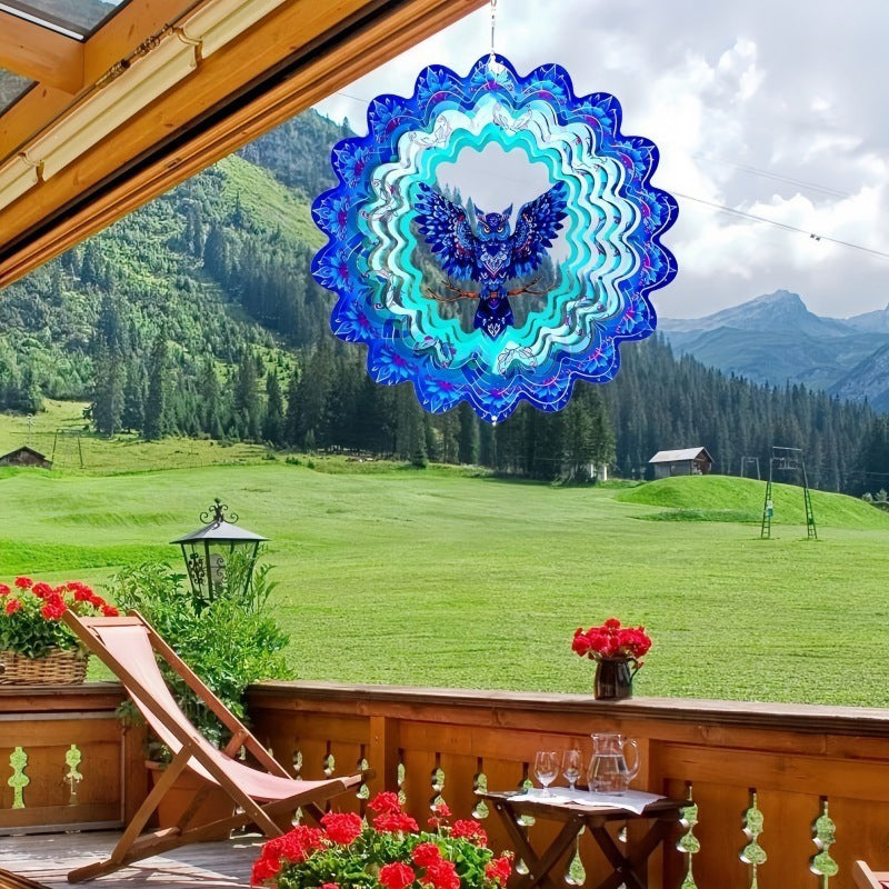 Stainless Steel 3D Visual Mandala Wind Spinner Hanging Ornament