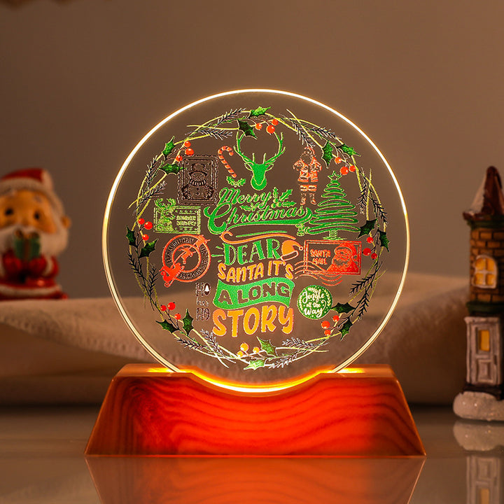Crystal Holiday Decorative Gift + Small Light-Up Base Night Light