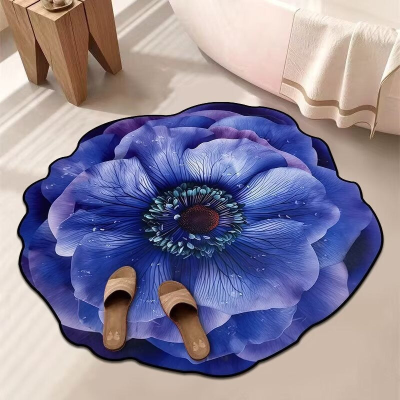 Stunning 3D Floral Pattern Floor Mat – Non-Slip &amp; Quick-Drying