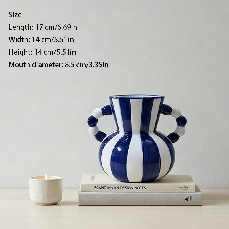 New Nordic-style retro striped ceramic vase