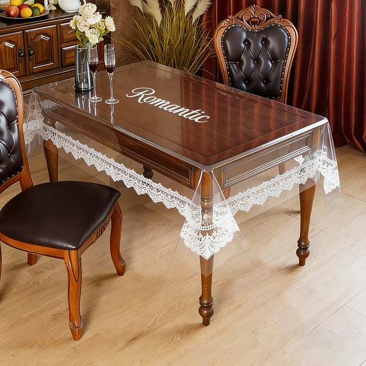 Luxury Transparent Floral Table Protector