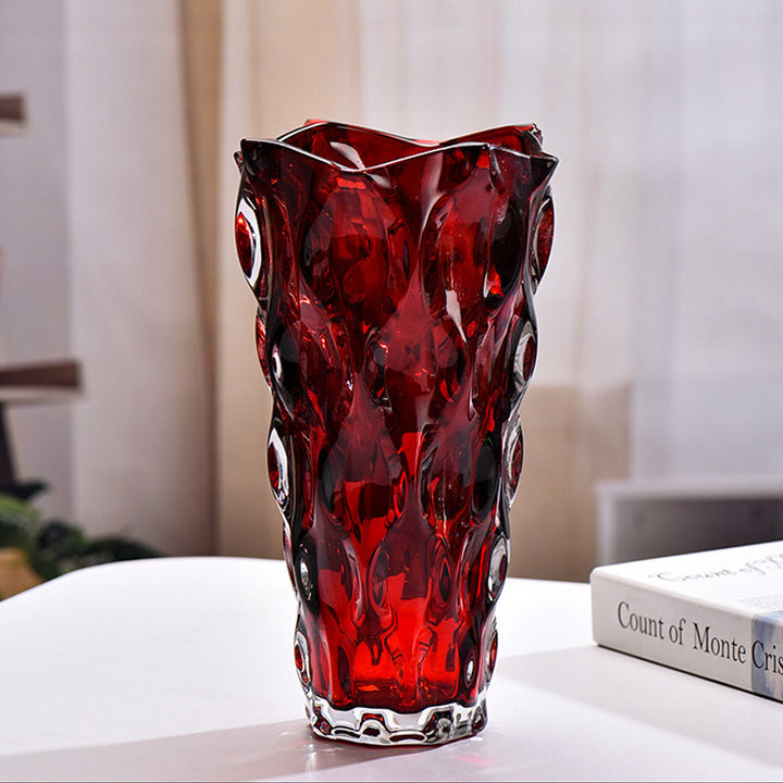 Creative wavy-pattern crystal vase