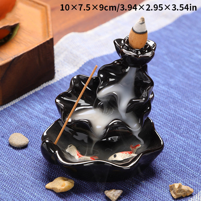 Ceramic Backflow Incense Burner Ornament