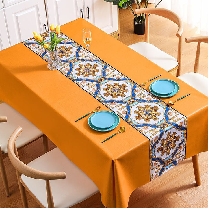 Premium-feel tablecloth: waterproof, oil-resistant, and heat-resistant.
