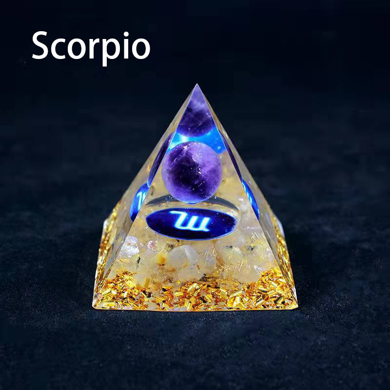12 Zodiac Sign Resin Crystal Pyramid – Gift for Kids