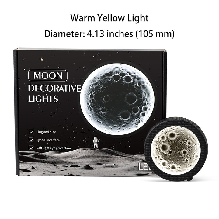3D Relief Moon-Themed Car Window Decorative Light