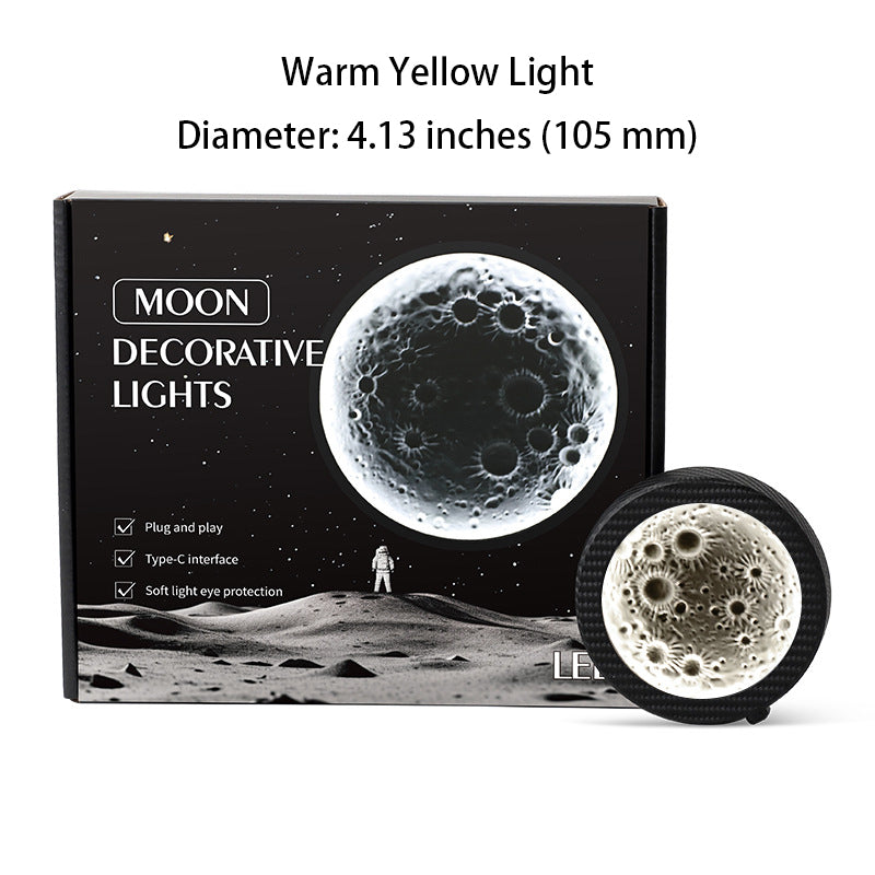 3D Relief Moon-Themed Car Window Decorative Light