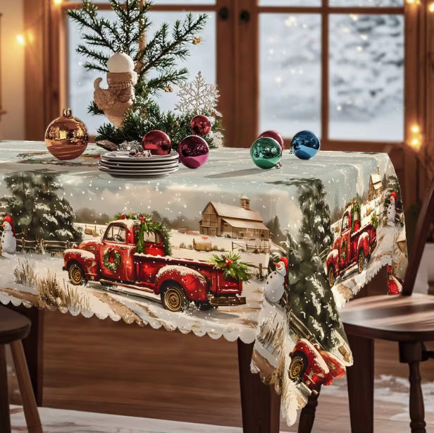 Popular Christmas-themed tablecloth decorations