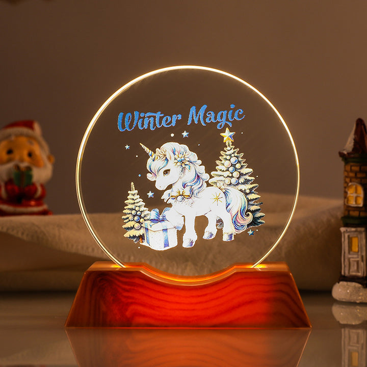 Crystal Holiday Decorative Gift + Small Light-Up Base Night Light