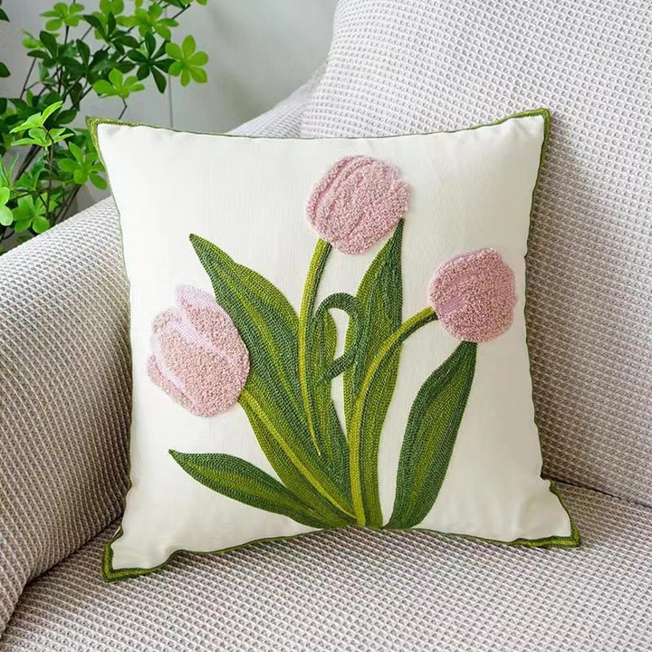 Floral-print cushion cover – country style