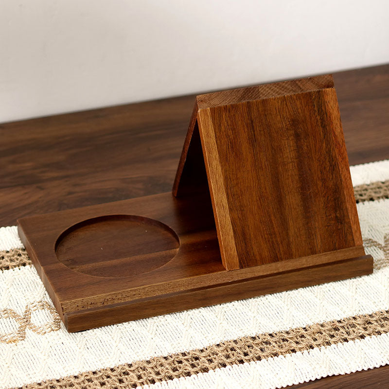 Multifunctional Solid Wood Triangular Desktop Stand