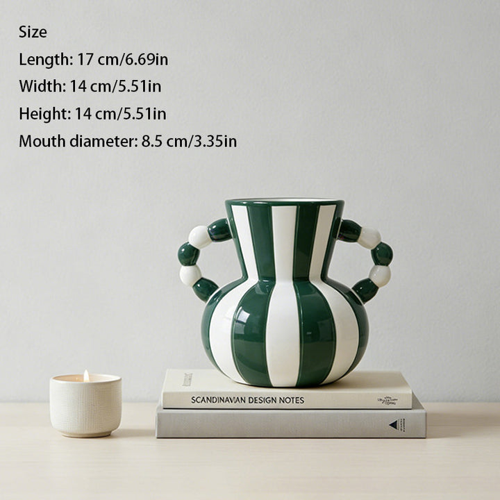 New Nordic-style retro striped ceramic vase