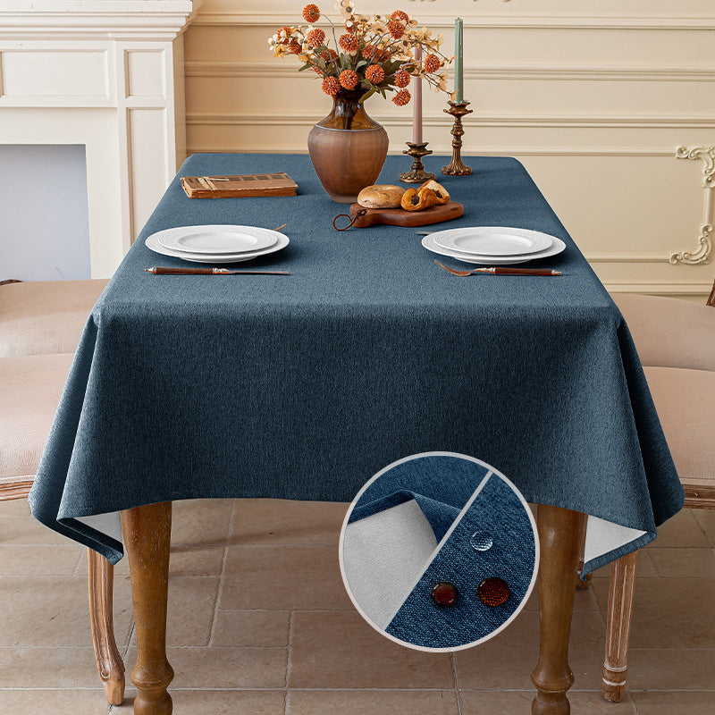 Triple-Protection Solid-Color Cotton-Linen Tablecloth