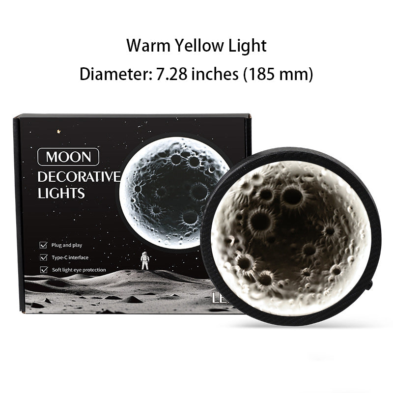 3D Relief Moon-Themed Car Window Decorative Light