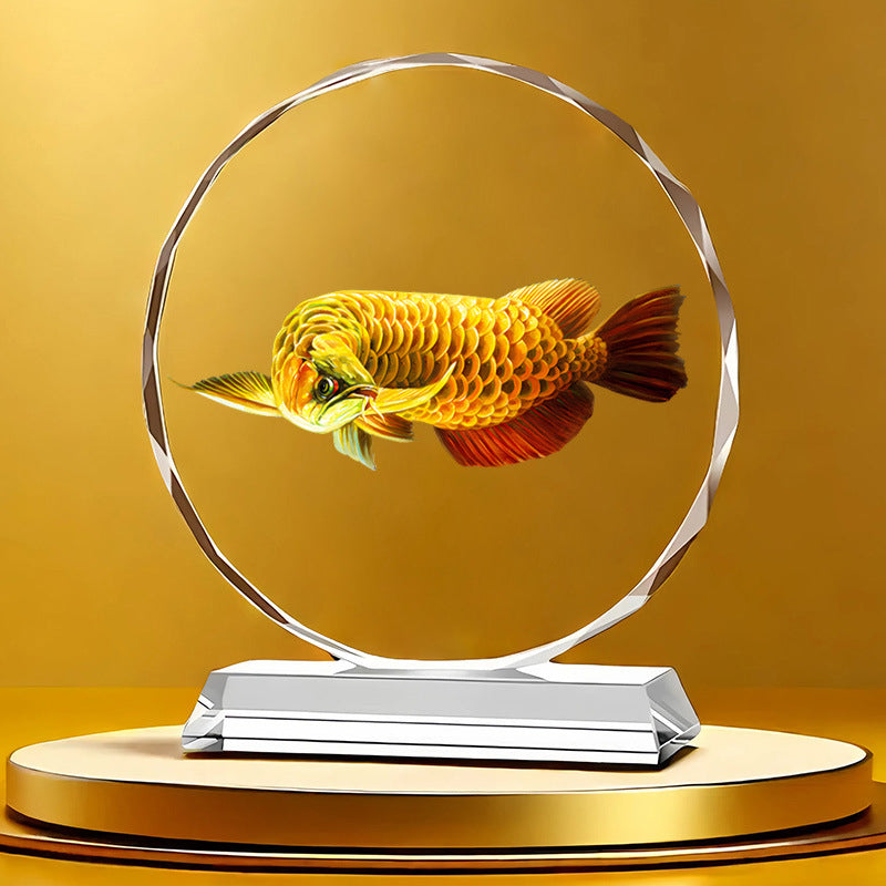 High-End Crystal Fish Desktop Ornament