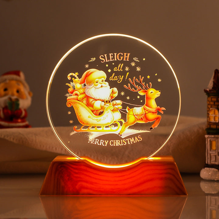 Crystal Holiday Decorative Gift + Small Light-Up Base Night Light