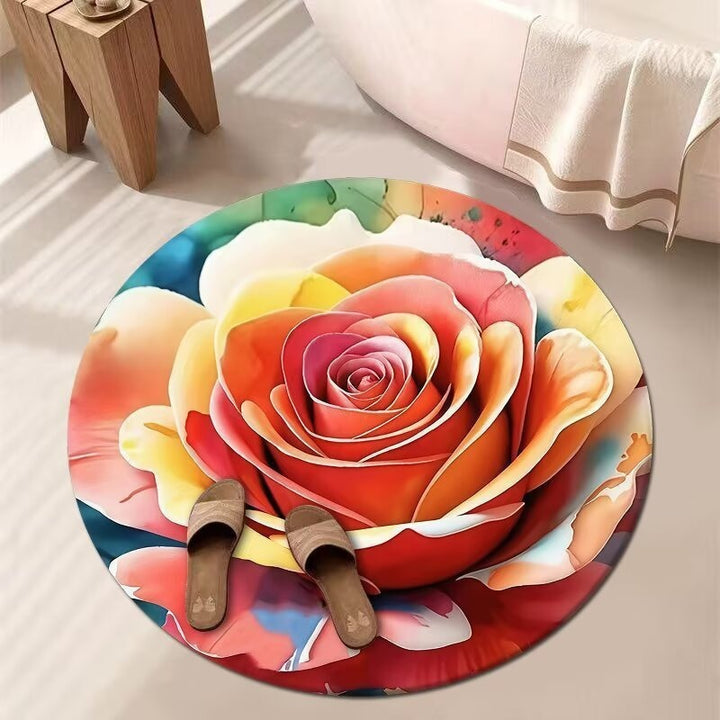 Stunning 3D Floral Pattern Diatomaceous Earth Bath Mat – Non-Slip &amp; Quick-Drying