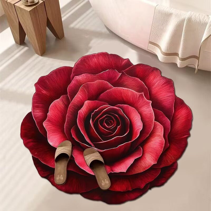 Stunning 3D Floral Pattern Floor Mat – Non-Slip &amp; Quick-Drying