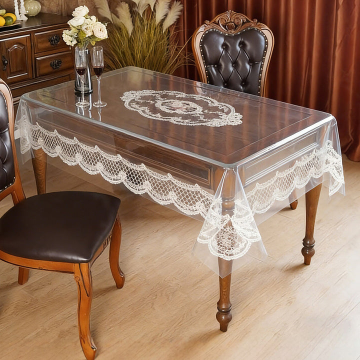 Luxury Transparent Floral Table Protector