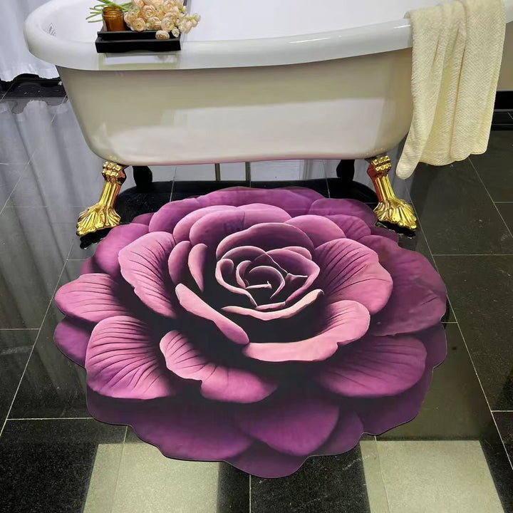 Exquisite 3D Floral Pattern Non-Slip Diatomaceous Earth Mat
