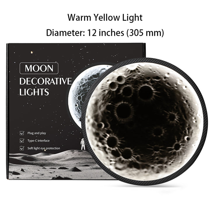 3D Relief Moon-Themed Car Window Decorative Light