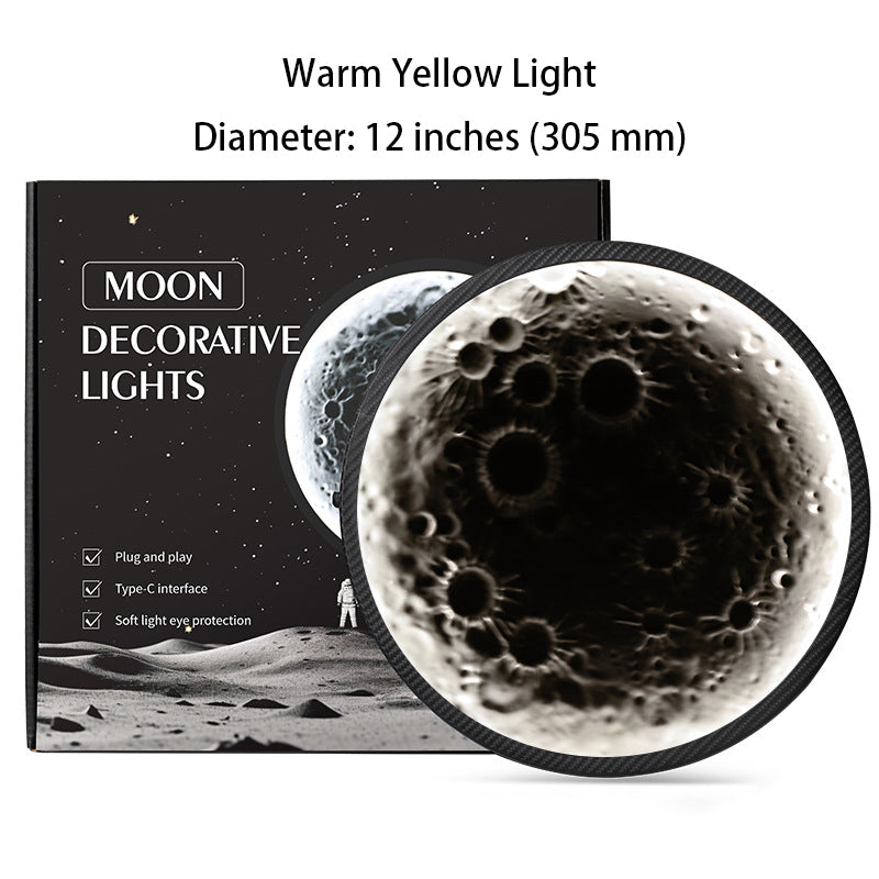3D Relief Moon-Themed Car Window Decorative Light