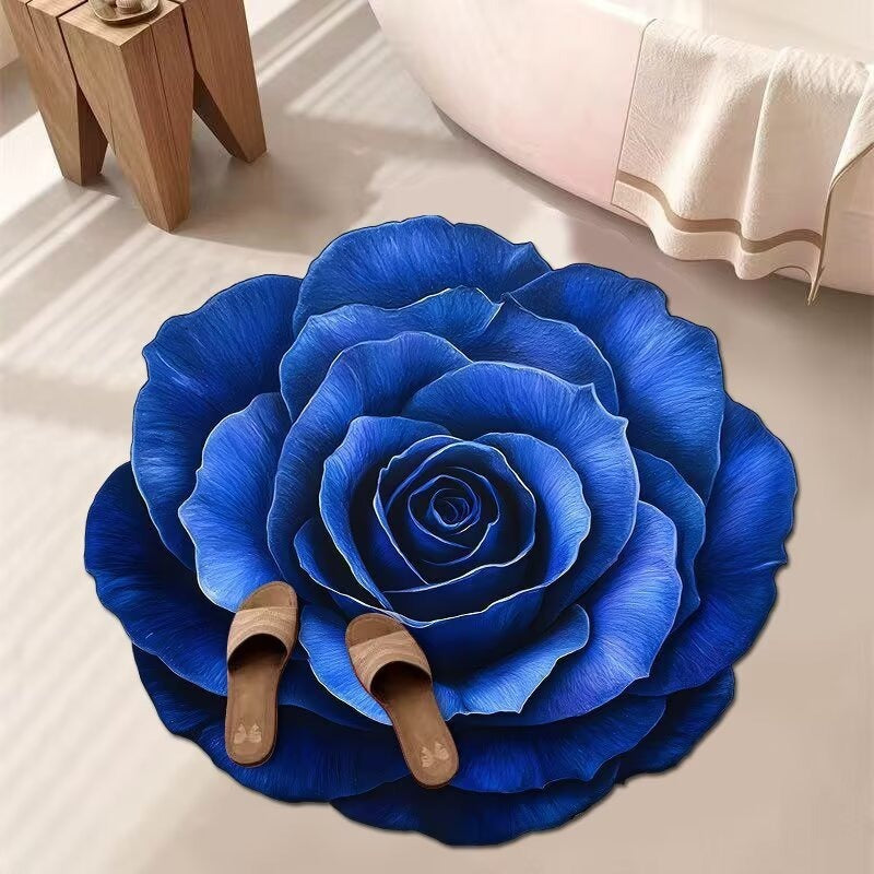 Stunning 3D Floral Pattern Floor Mat – Non-Slip &amp; Quick-Drying