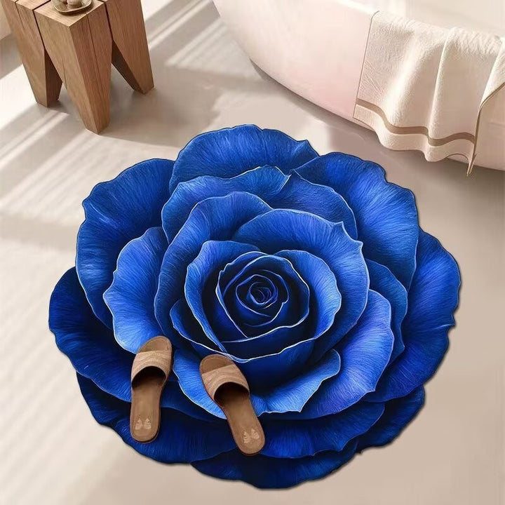 Stunning 3D Floral Pattern Floor Mat – Non-Slip &amp; Quick-Drying