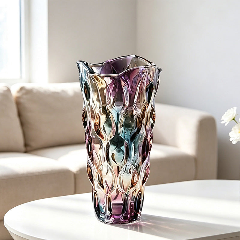 Creative wavy-pattern crystal vase