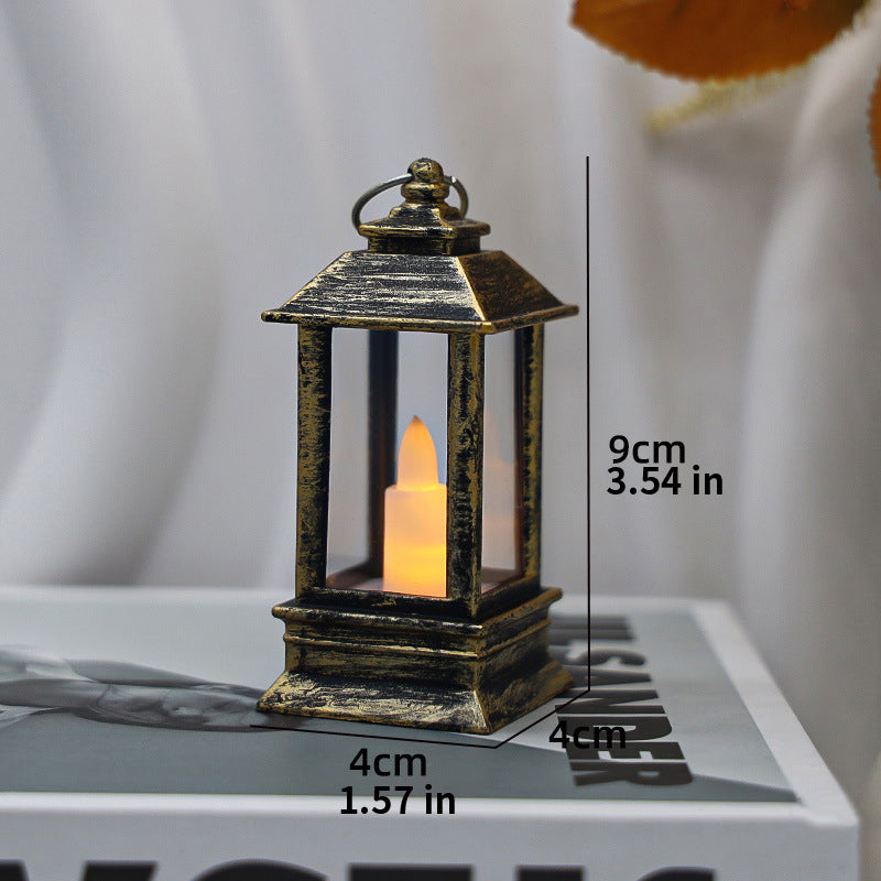 Vintage-style LED electronic candle lantern