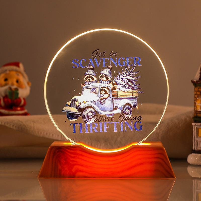 Crystal Holiday Decorative Gift + Small Light-Up Base Night Light