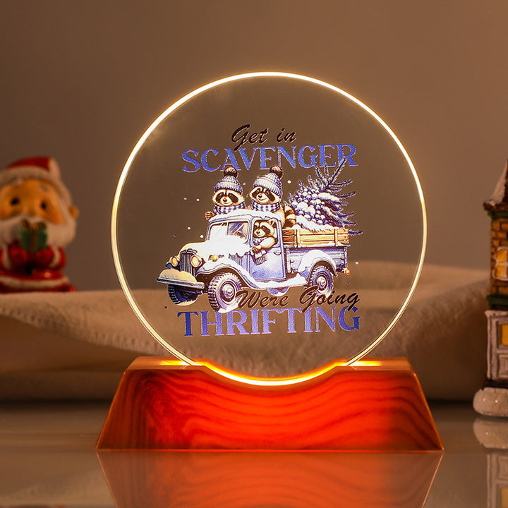 Crystal Holiday Decorative Gift + Small Light-Up Base Night Light