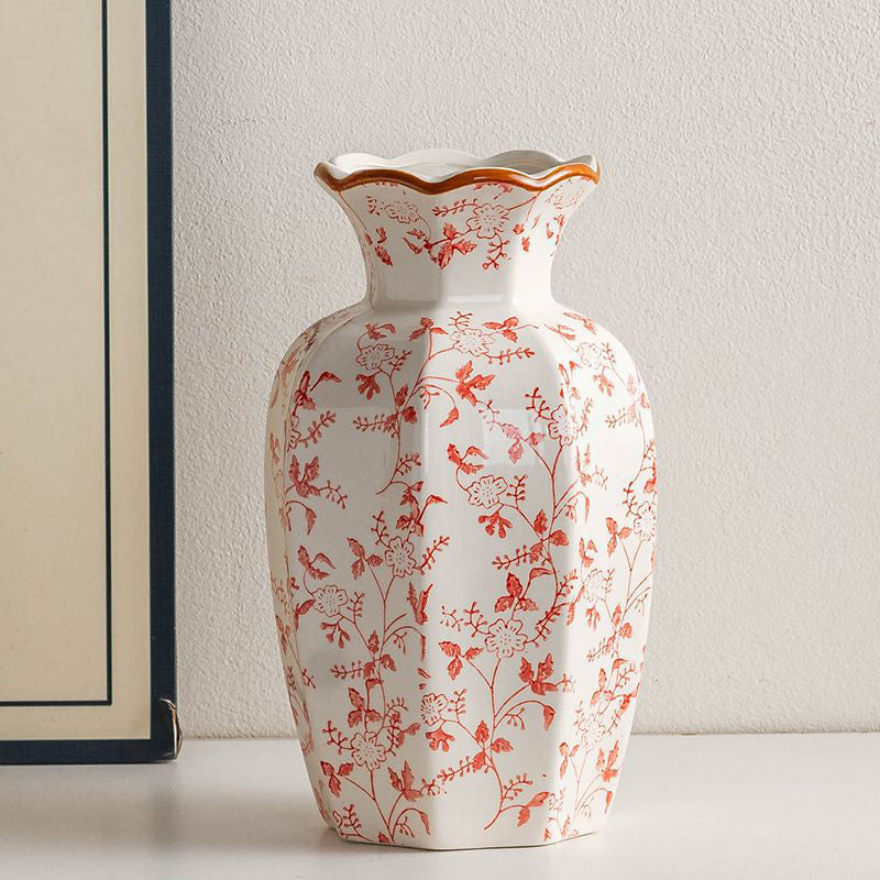 High-quality blue and white porcelain floral vase