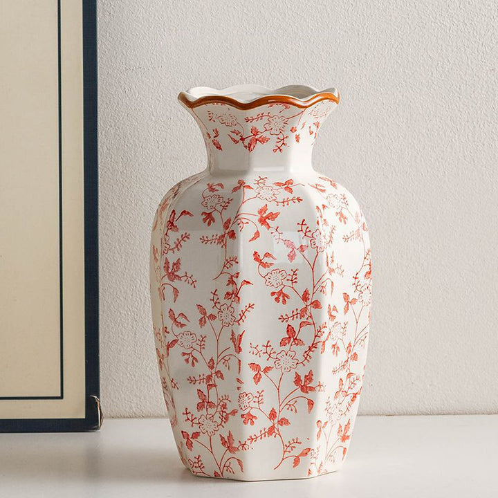 High-quality blue and white porcelain floral vase