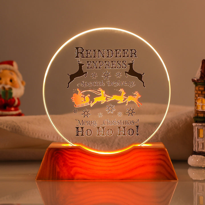 Crystal Holiday Decorative Gift + Small Light-Up Base Night Light