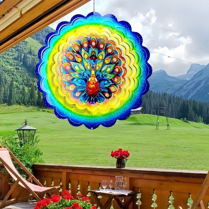 Stainless Steel 3D Visual Mandala Wind Spinner Hanging Ornament