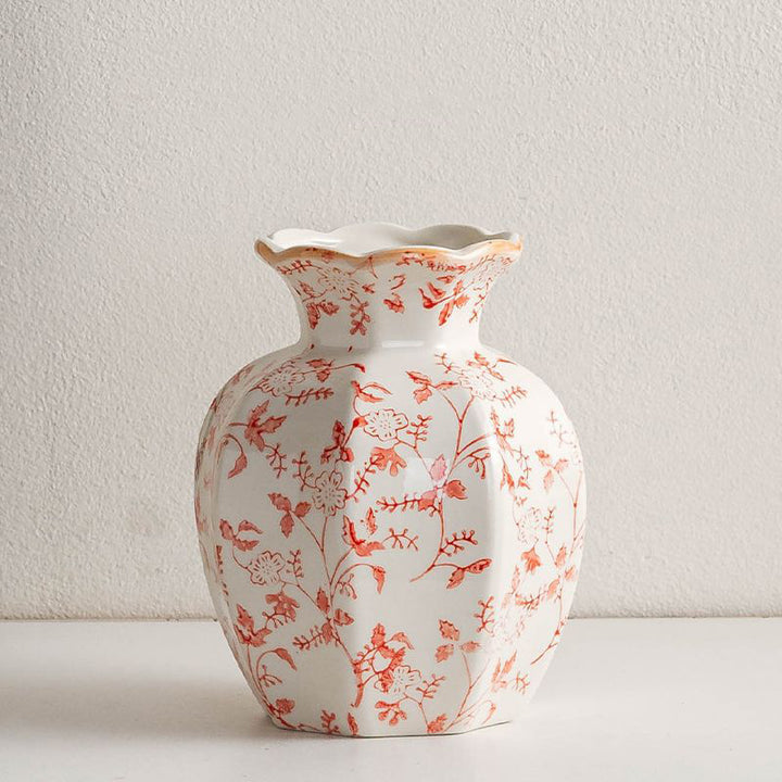 High-quality blue and white porcelain floral vase