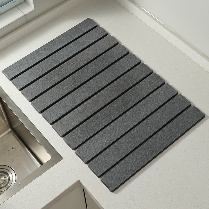 Foldable Marble-Pattern Countertop Mat (Absorbent &amp; Heat-Resistant)