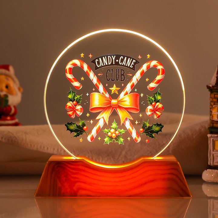 Crystal Holiday Decorative Gift + Small Light-Up Base Night Light