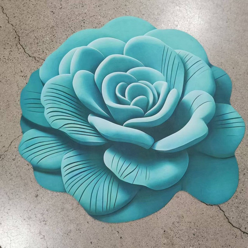 Stunning 3D Floral Pattern Floor Mat – Non-Slip &amp; Quick-Drying