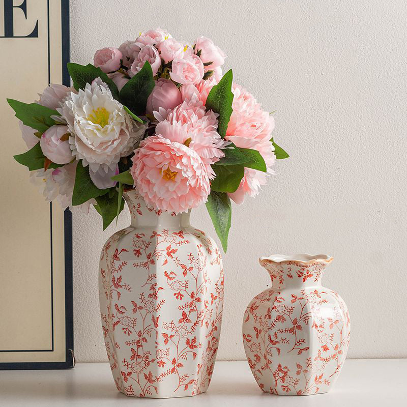 High-quality blue and white porcelain floral vase