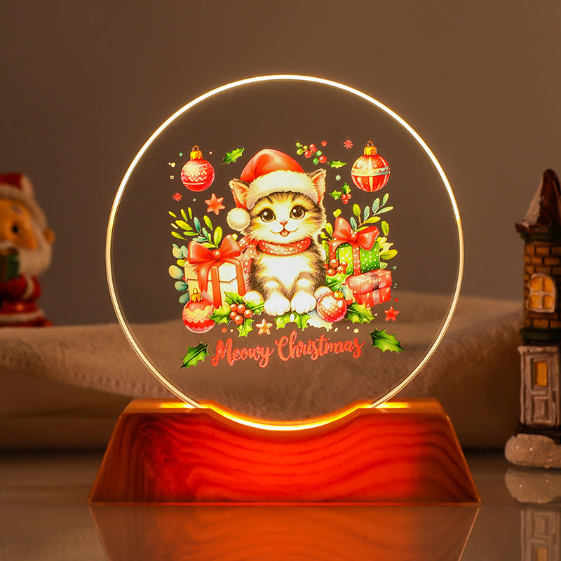 Crystal Holiday Decorative Gift + Small Light-Up Base Night Light