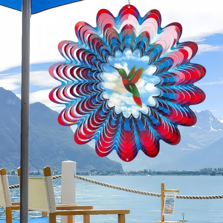 Stainless Steel 3D Visual Mandala Wind Spinner Hanging Ornament
