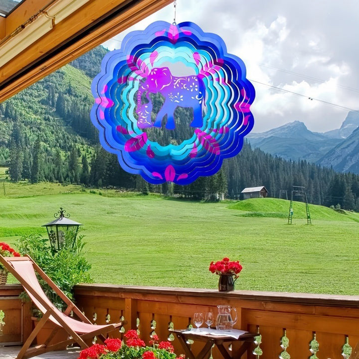 Stainless Steel 3D Visual Mandala Wind Spinner Hanging Ornament